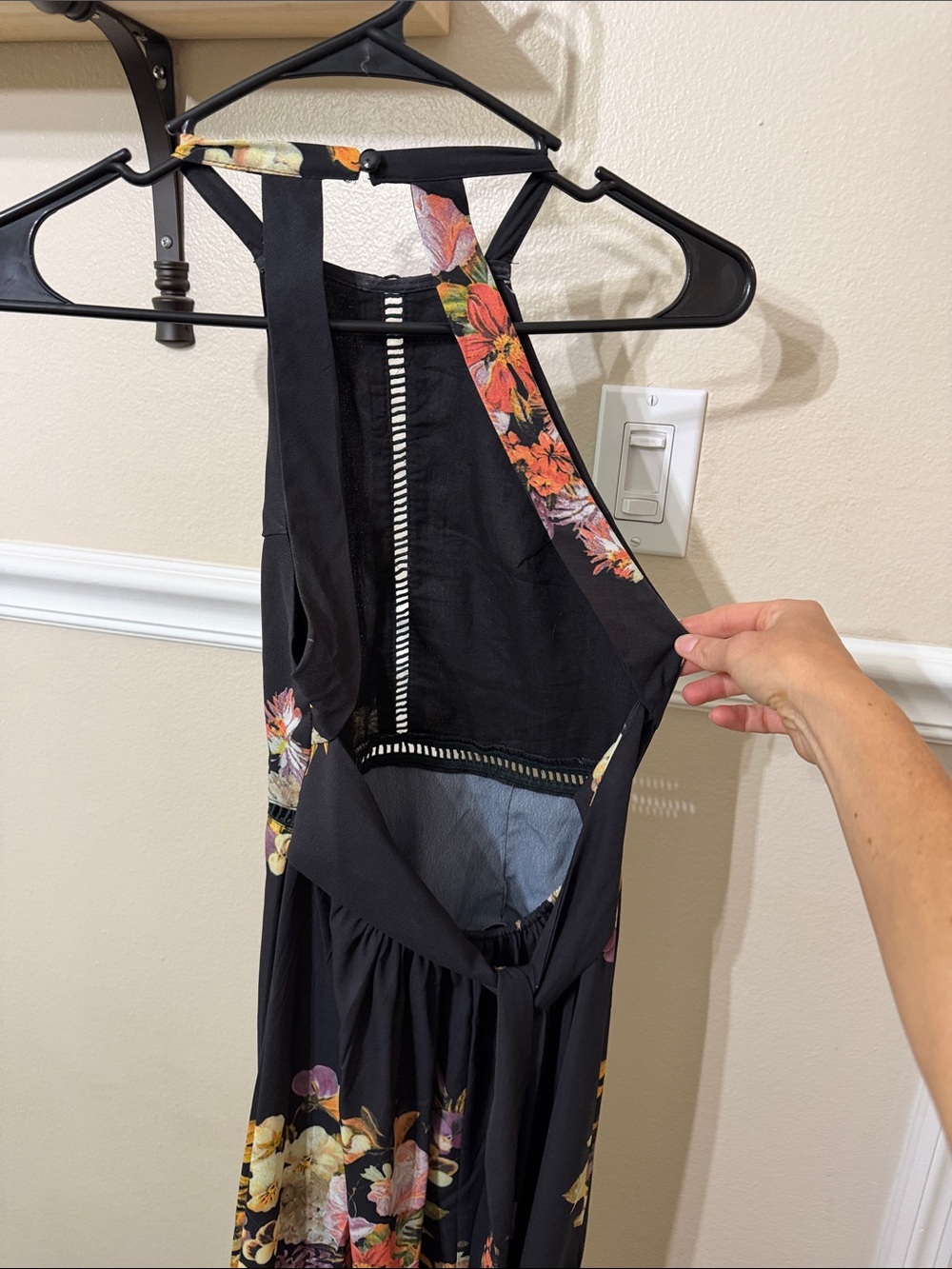 Hello Molly Black Floral Halter Maxi Dress - Picture 3 of 4